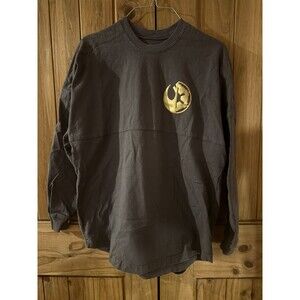 Disney Star Wars Spirit Jersey Tee Grey & Gold T-Shirt Long Sleeve Size S